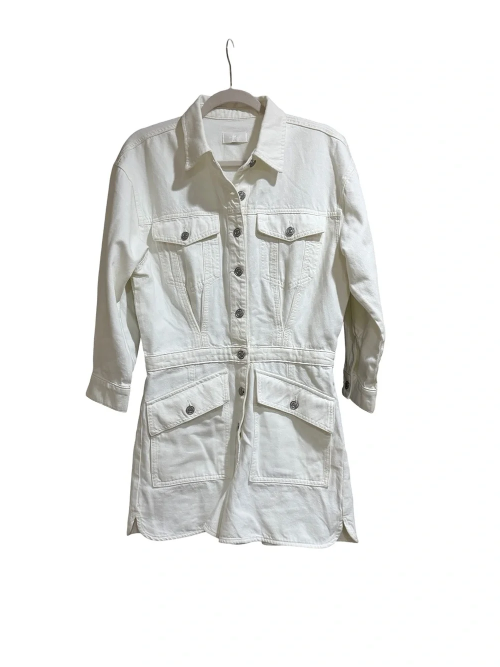 🤍 7 For All‎ Mankind Surplus White Romper Size Medium Utility Short Jumpsuit